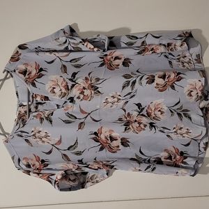 Maurices blue chiffon floral top